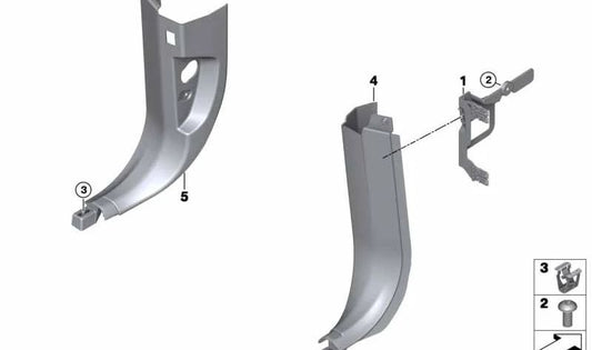 Embellecedor inferior izquierdo OEM 51437332357 para BMW F15, F16, F85, F86. Original BMW.