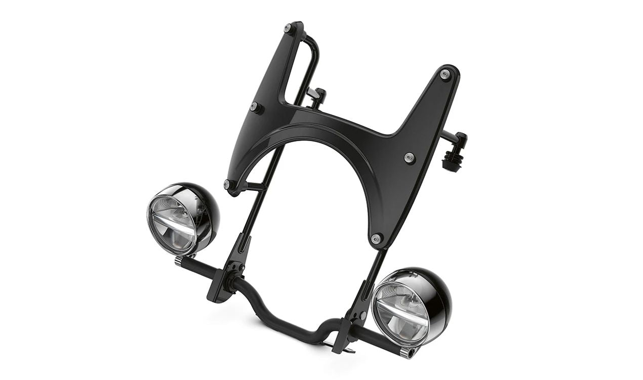 Soporte para parabrisas delantero negro OEM 46639446384 para motos BMW R 18, R 18 Classic, R 18 Roctane. Original BMW Motorrad.