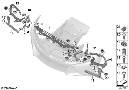 Supporto della parete frontale per BMW I12, I12N, I15 (OEM 51647336230). BMW originale