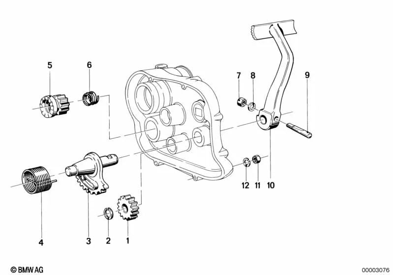 Kickstarterhebel para BMW R248 (OEM 23511230055). Original BMW.