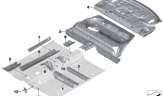 Console Union à axe intérieur droit pour BMW F40, F52, F44, F45, F46, F48, F39 (OEM 41117361190). BMW d'origine