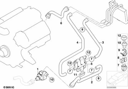 Additional water pump for BMW E65, E66 (OEM 64116922699). Genuine BMW