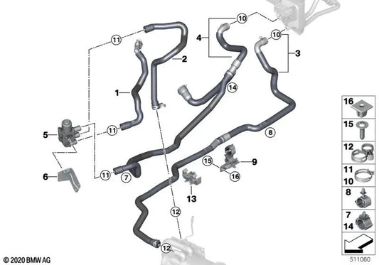 Kältemittelschlauch für BMW X3 G01, G01N, X4 G02, G02N (OEM 64216993461). Original BMW.