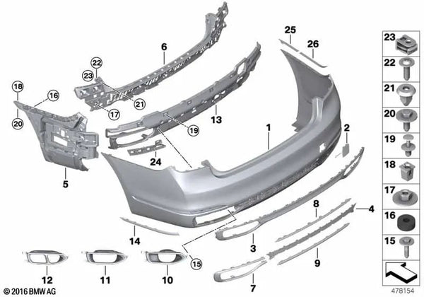 Embellecedor de tubo de escape derecho para BMW G12 Serie 7 (OEM 51127371722). Original BMW