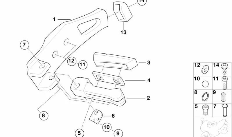 Izquierdo posteriore restituzione posteriore OEM 46712335875 per motociclette BMW R1150R, R850R. BMW MOTORAD originale.