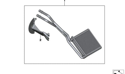 Radiador de calefacción OEM 64119297754 para BMW F40, F44, F45, F45N, F46, F46N, F48, F48N, F49, F49N, F39, i3 I01, I01N y MINI F54, F54N, F55, F55N, F56, F56E, F56F, F56N, F57, F57F, F57N, F60, F60N. Original BMW y MINI.