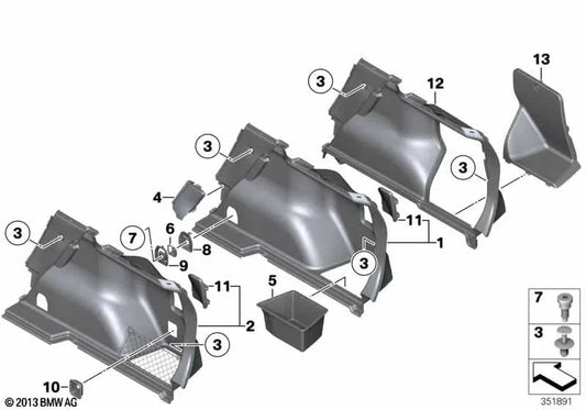 Blende Lernelager für BMW X1 E84 (OEM 51482991384). Original BMW