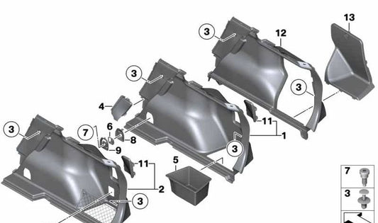 LINHO DIREITO DO TRONCO PARA BMW E84 (OEM 51472990734). BMW original