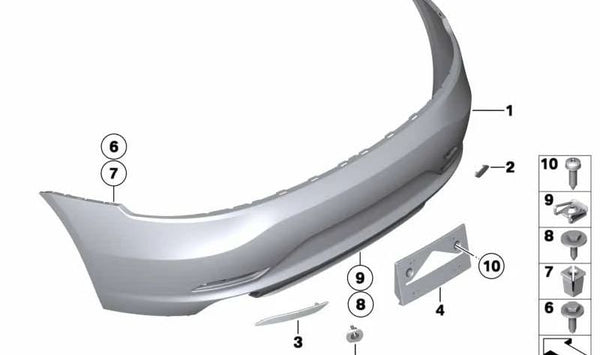 Paragolpes trasero imprimado OEM 51127230962 para BMW Z4 E89. Original BMW.