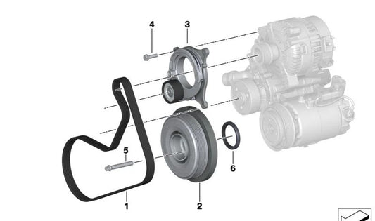 OEM VIBRATIONS MORTIGER 11238679073 for BMW F20, F21, F22, F23, F30, F31, F34, G20, G21, F32, F33, F36, G30, G31, G32, G11, G12, G01, G02, F15, G05, G06, G06, G06, G29. BMW original.