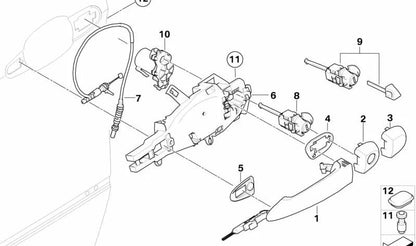 Cierre con llave izquierda para BMW E71, E72 (OEM 51217212875). Original BMW