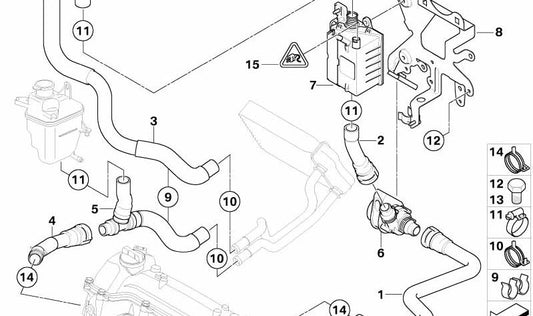 OEM Flexível Tubo Cramp 64216904957 para Mini R50, um D. Mini original.