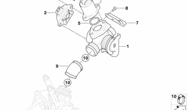 Anillo obturador toroidal OEM 13547662109 para motos BMW C1 125 (0191), C1 200 (0192). Original BMW Motorrad.