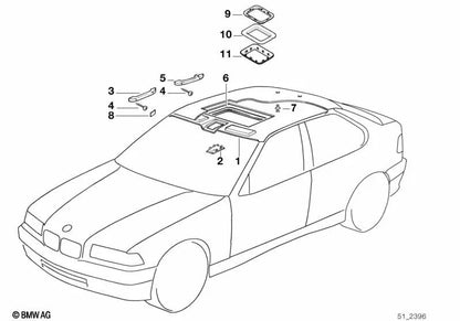Revestimiento del techo para BMW Serie 3 E36 (OEM 51448189218). Original BMW