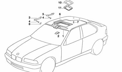 INTERIOR EMBELLEDOR (GRAY ARENA) OEM 54128189231 FOR BMW E36 {316G, 316I, 318TDS} with manual or automatic change. Compatible with versions from 1994 to 2000. Original BMW.