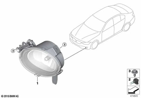Sinistra Antiniebla Lega per BMW F52, F45, F35N (OEM 63172457892). BMW originale.