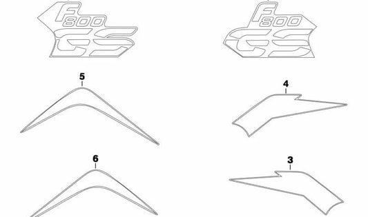 Inscripción derecha OEM 51148551846 para motos BMW F800GS, F650GS. Original BMW Motorrad.