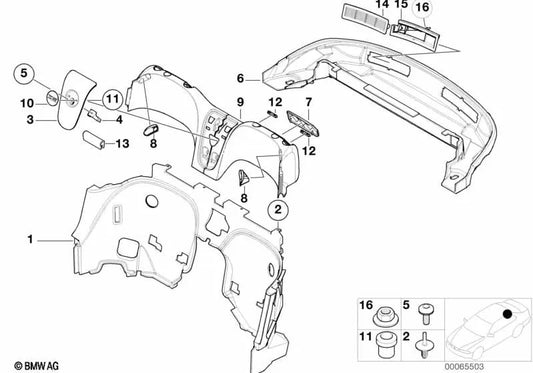 Grade de ventilação do compartimento do capô, direita para BMW Z8 E52 (OEM 51478269796). BMW originais.