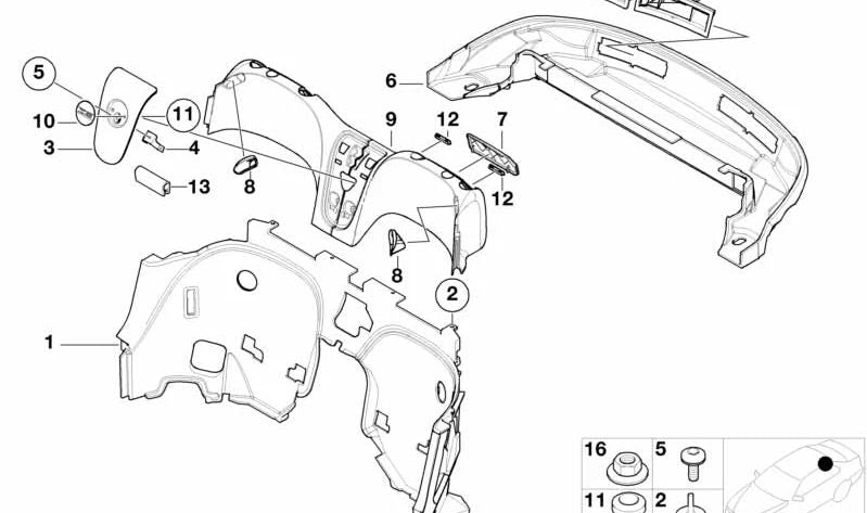 OM 51467002417 Left Anti -Vuelco Protection for BMW E52 (Z8). Original BMW.