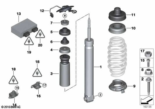 Rear shock absorber for BMW E92, E92N (OEM 33522284313). Original BMW