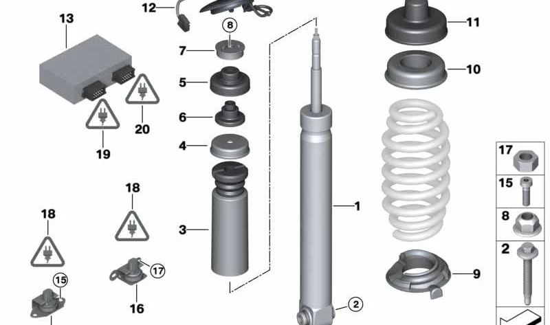 OEM rear shock absorber 3352284311 for BMW E92, E93. Original BMW.