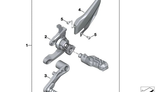 Protección de talón izquierda OEM 77259445031 para motos BMW S 1000 XR, M 1000 XR. Original BMW Motorrad.