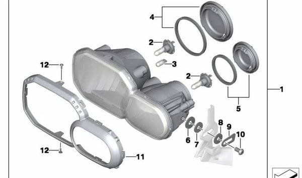 Embellecedor de faro delantero OEM 63128552015 para BMW Motorrad F 700 GS, F 800 GS, F 800 GS Adventure, F 800 R. Original BMW Motorrad.