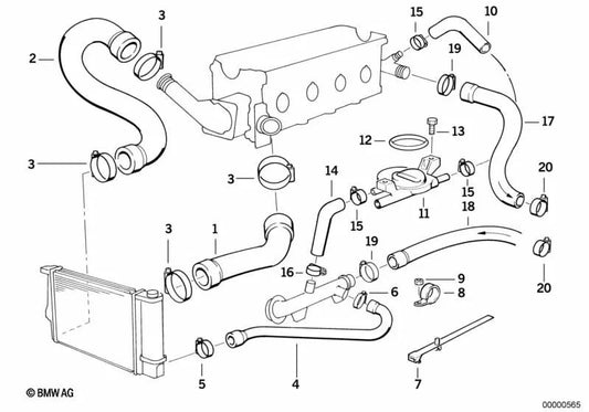 Anello di tenuta per BMW E30, E36, E34 (OEM 13541721086). BMW originale