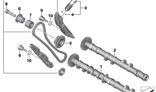 Árvore de cames de admissão OEM 11318404107 para motocicletas BMW S 1000 R, S 1000 XR... e muito mais. Originais BMW Motorrad.