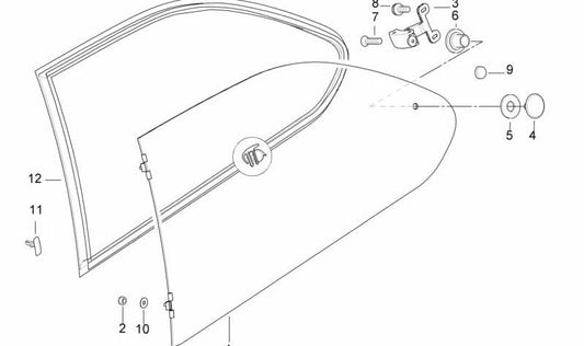 OEM window hinge 51368146803 for BMW E36. Original BMW.