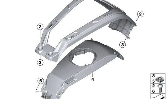 Borda equipajes OEM 46638533970 para motos BMW R 1200 RT (K26) y R 900 RT. Original BMW Motorrad.