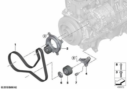 DECLIATION PULLE FOR BMW F20, F21, F22, F23, F30, F31, F34, F35, F32, F33, F36, F10, F11, F18, F06, F12, F13, F01N, F02N, F25, F26, F15, F16 ( OEM 11288673720). BMW original.