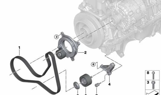 DISTANCE POUR BMW 2 G87 Série, 3 G20N Series, G21N, G80, G81, 4 G26 Series, G82, G83, X3 F97, X4 F98 (OEM 11288469699). BMW d'origine.