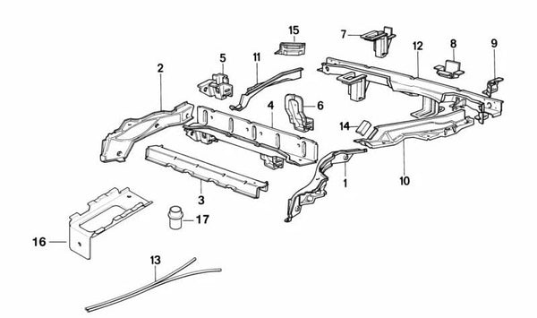 Travesaño de soporte trasero del eje OEM 41111948093 para BMW E34, E32. Original BMW.