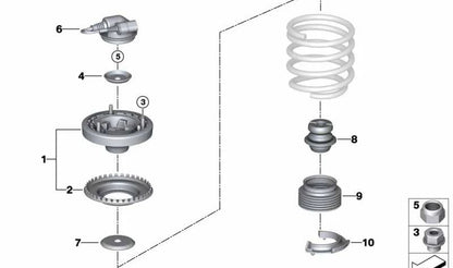 Plato soporte suspensión OEM 31332283379 para BMW E82, E90, E92, E93 (modelos M3 y M Coupé). Componente original BMW.