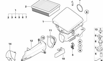 Silenciador de ruido de admisión OEM 13717514877 para BMW Z4 E85. Original BMW.