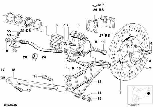 Suporte ao par de freios para BMW 3 E36 Series, E46, F30, F80 (OEM 34311236821). BMW original