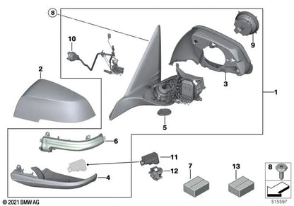 Anel de fixação à direita para BMW F39, G29 (OEM 51169449380). BMW original.