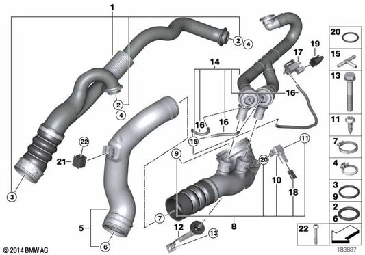 Charge canal pour la série BMW 7 F01, F02 (OEM 13717582313). BMW d'origine