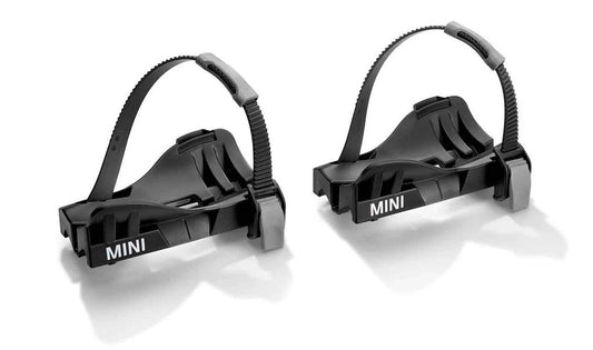 Bandejas de rueda Fatbike negras OEM 82722472969 para portabicicletas de techo MINI R50, R53, R56, F55, F56, F54, F60... y más. Original MINI.