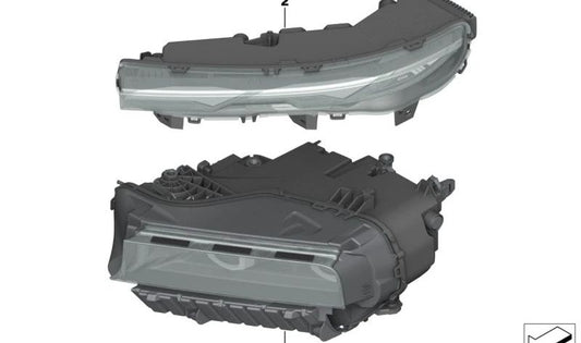 Faro delantero LED derecho OEM 63115A9CF98 para BMW X5 G05, X6 G06, X5 M F95 y X6 M F96. Pieza original BMW.