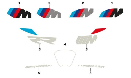 Decoración depósito derecho OEM 51145A640F6 para BMW Motorrad M1000 RR (K66) desde 04/2022. Original BMW Motorrad.