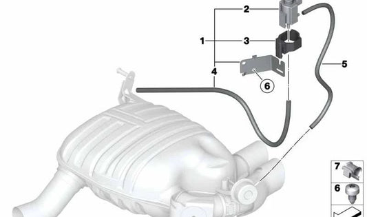 Válvula de comutação elétrica com suporte para BMW Série 1 E81, E82, E87, E88 (OEM 18107536937). BMW originais.