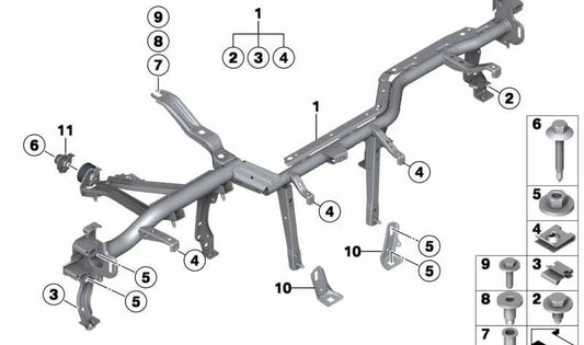 Supporto di rinforzo per Dashboard OEM 51459108346 per BMW F20, F21, F22, F23, F87. BMW originale.