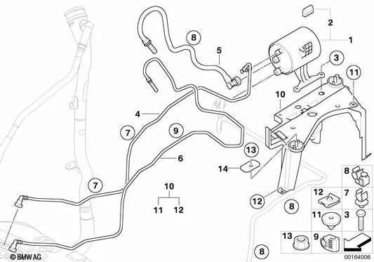 Tubo de ventilação para BMW 1 E81 Series, E82, E87, E87N (OEM 16126764054). BMW original