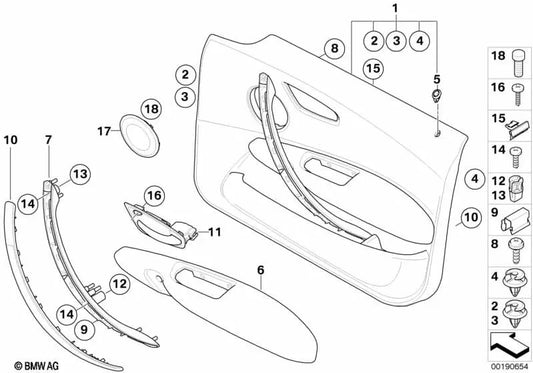Couverture du haut-parleur Tone moyenne pour BMW Series 1 E81, E82, E87N, E88 (OEM 51416975350). BMW d'origine.