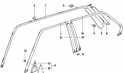 Embellecedor derecho para BMW E28 (OEM 51341872320). Original BMW