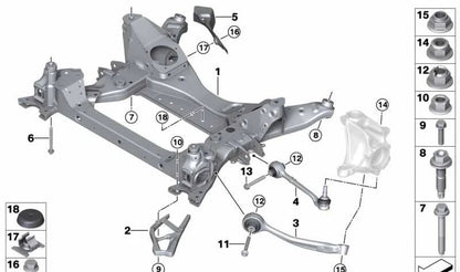 Tuerca hexagonal con brida para BMW F25, F97, F26, F98 (OEM 32106788407). Original BMW