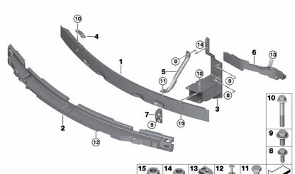 Rechte vordere Stange für BMW X5 F15, F85, X6 F16, F86 (OEM 5117308058). Original BMW