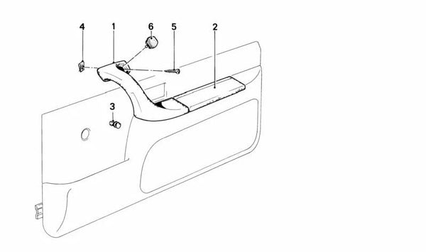 Tapa lateral derecha OEM 51411921216 para BMW E24. Original BMW.